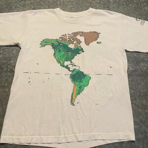Vintage Traveller World Map Land Use Vegetation 1995 T-Shirt Large USA 90s Maps